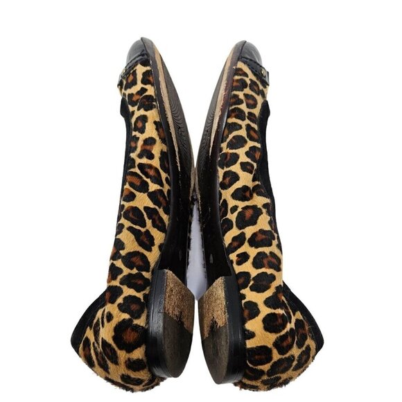 AGL Monika Cap Toe Ballet Flats Shoes Leopard Print Women’s Size 10 Calf Hair - Picture 6 of 13